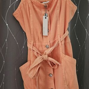 Habitual Coral Button-Up Dress
